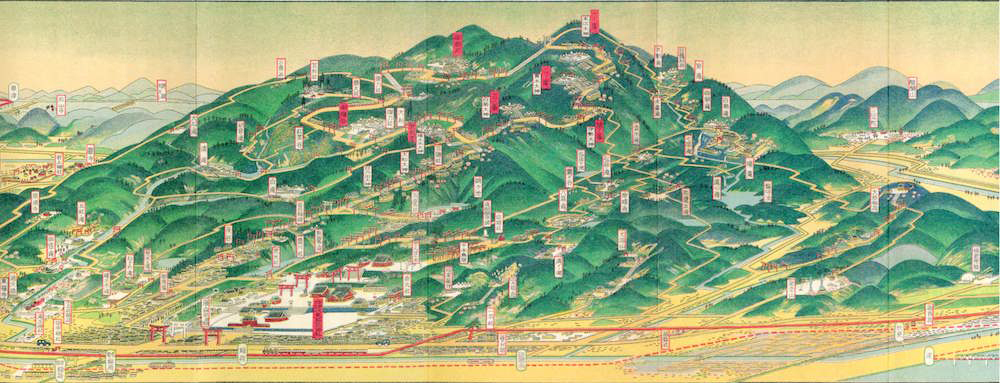 吉田初三郎「伏見稲荷全境内名所図絵（全図）」